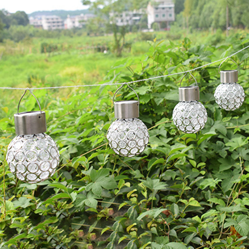 Modern Art Deco Globe Waterproof Solar Stainless Steel PVC Iron LED Outdoor Lights  Landscape Lighting  For Garden