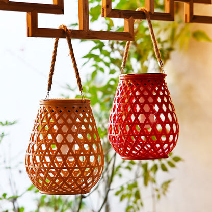 Modern Art Deco Waterproof Solar Lantern Plastic Imitated Rattan Weaving LED Outdoor Lights Landscape Lighting For Garden