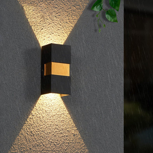 Modern Minimalist Waterproof Cuboid Aluminum Outdoor LED Wall Sconce Lamp For Outdoor Patio