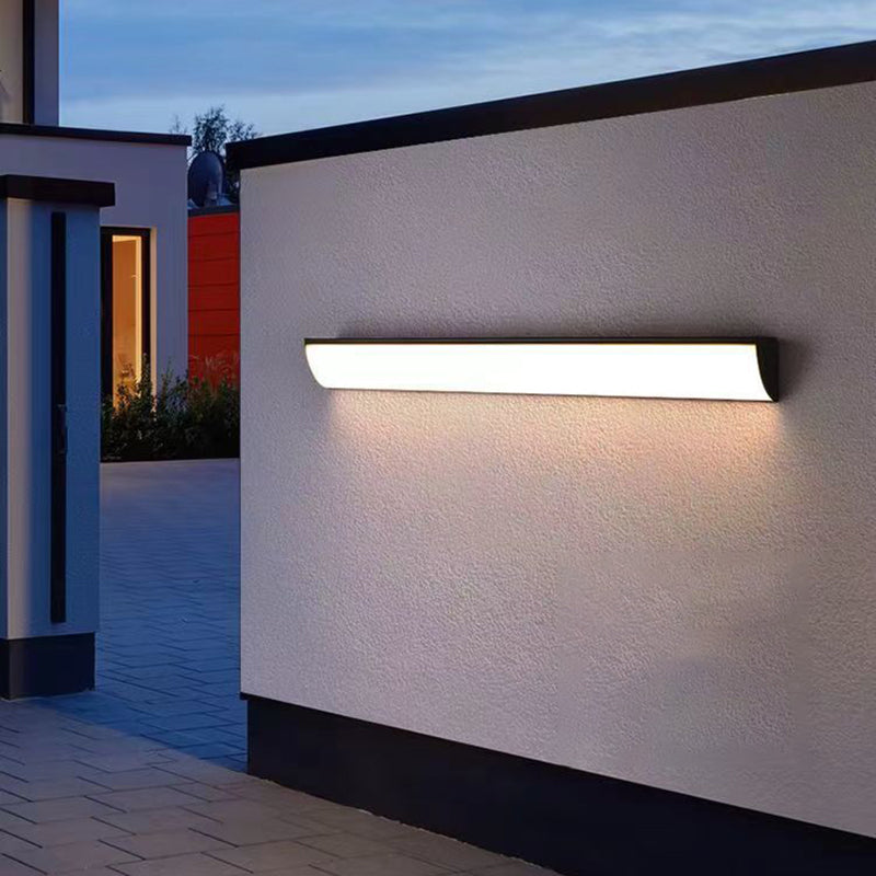 Modern Minimalist Waterproof Rectangular Aluminum Acrylic LED Outdoor Wall Sconce Lamp For Garden