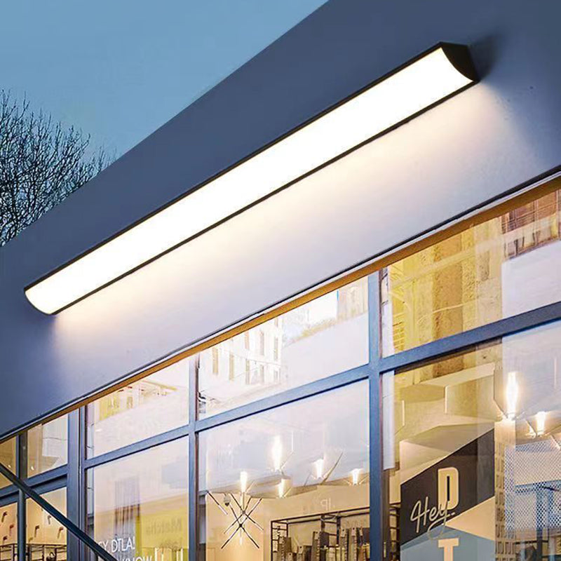 Modern Minimalist Waterproof Rectangular Aluminum Acrylic LED Outdoor Wall Sconce Lamp For Garden