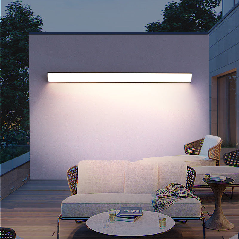 Modern Minimalist Waterproof Rectangular Aluminum Acrylic LED Outdoor Wall Sconce Lamp For Garden