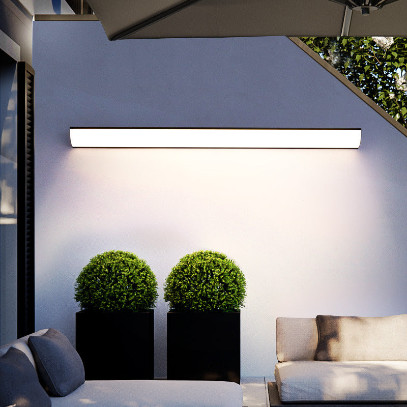Modern Minimalist Waterproof Rectangular Aluminum Acrylic LED Outdoor Wall Sconce Lamp For Garden
