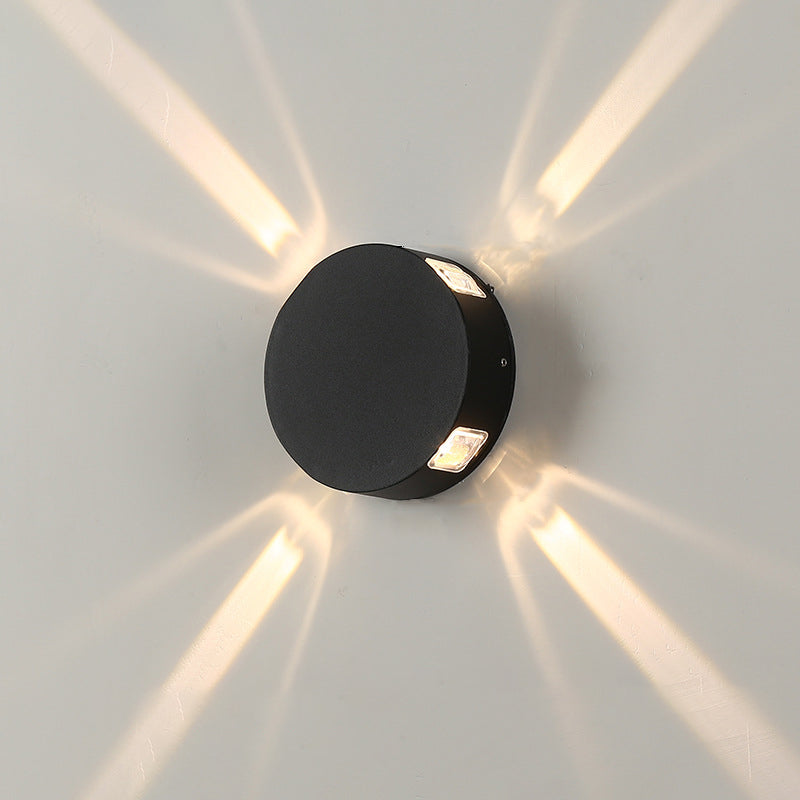 Contemporary Industrial Round Square Waterproof Aluminum Acrylic LED Outdoor Wall Sconce Lamp For Outdoor Patio