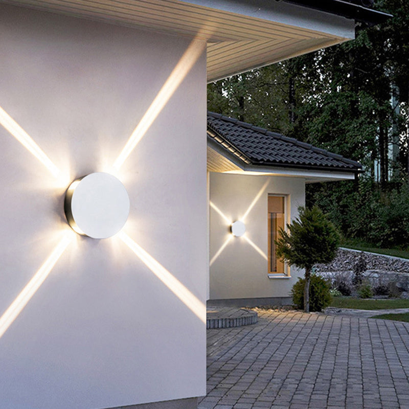 Contemporary Industrial Round Square Waterproof Aluminum Acrylic LED Outdoor Wall Sconce Lamp For Outdoor Patio