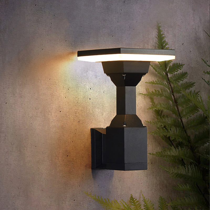Modern Art Deco Waterproof Round Square Aluminum Silicone PC LED Outdoor Wall Sconce Lamp For Outdoor Patio