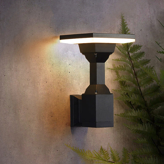 Modern Art Deco Waterproof Round Square Aluminum Silicone PC LED Outdoor Wall Sconce Lamp For Outdoor Patio
