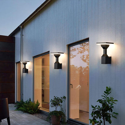 Modern Art Deco Waterproof Round Square Aluminum Silicone PC LED Outdoor Wall Sconce Lamp For Outdoor Patio