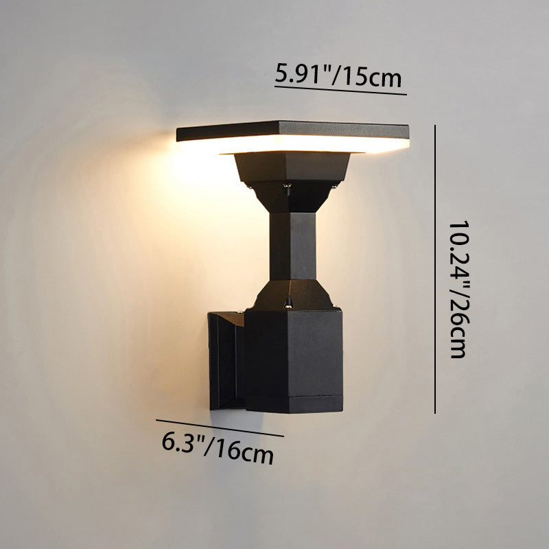 Modern Art Deco Waterproof Round Square Aluminum Silicone PC LED Outdoor Wall Sconce Lamp For Outdoor Patio