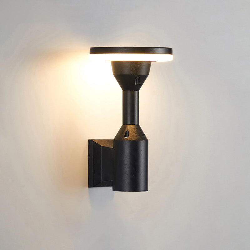 Modern Art Deco Waterproof Round Square Aluminum Silicone PC LED Outdoor Wall Sconce Lamp For Outdoor Patio