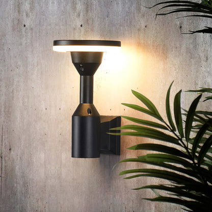 Modern Art Deco Waterproof Round Square Aluminum Silicone PC LED Outdoor Wall Sconce Lamp For Outdoor Patio