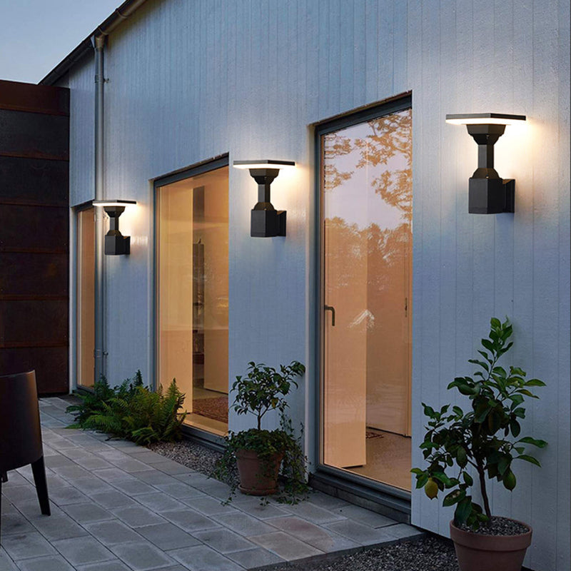 Modern Art Deco Waterproof Round Square Aluminum Silicone PC LED Outdoor Wall Sconce Lamp For Outdoor Patio