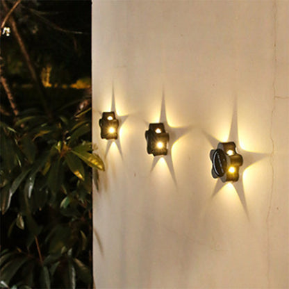 Modern Art Deco Star Waterproof Solar ABS & Acrylic LED Outdoor Wall Sconce Lamp For Outdoor Patio