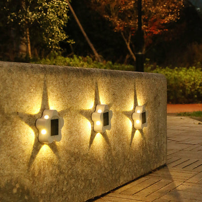 Modern Art Deco Star Waterproof Solar ABS & Acrylic LED Outdoor Wall Sconce Lamp For Outdoor Patio