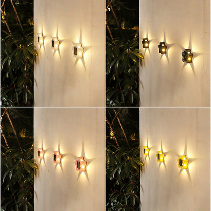Modern Art Deco Star Waterproof Solar ABS & Acrylic LED Outdoor Wall Sconce Lamp For Outdoor Patio
