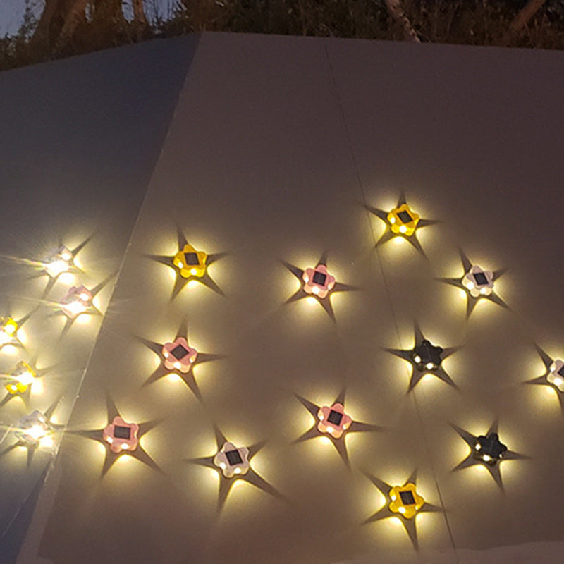 Modern Art Deco Star Waterproof Solar ABS & Acrylic LED Outdoor Wall Sconce Lamp For Outdoor Patio