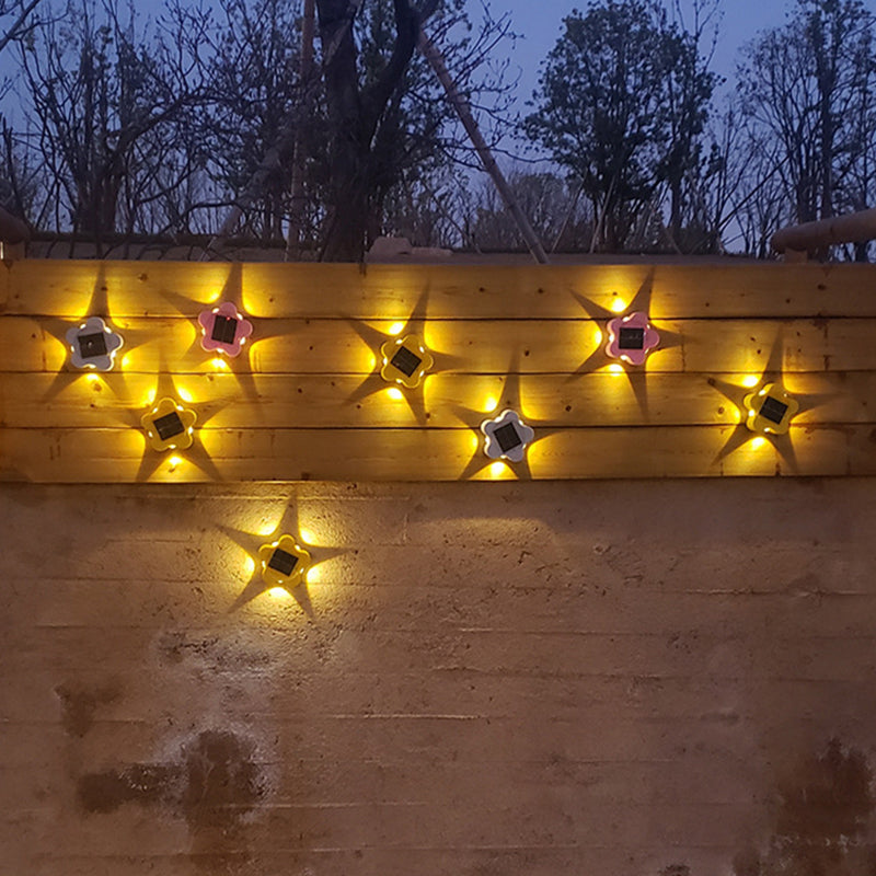 Modern Art Deco Star Waterproof Solar ABS & Acrylic LED Outdoor Wall Sconce Lamp For Outdoor Patio