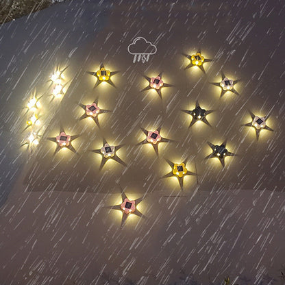 Modern Art Deco Star Waterproof Solar ABS & Acrylic LED Outdoor Wall Sconce Lamp For Outdoor Patio