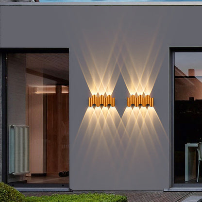 Contemporary Industrial Waterproof Geometric Aluminum PC Outdoor Wall Sconce Lamp For Garden