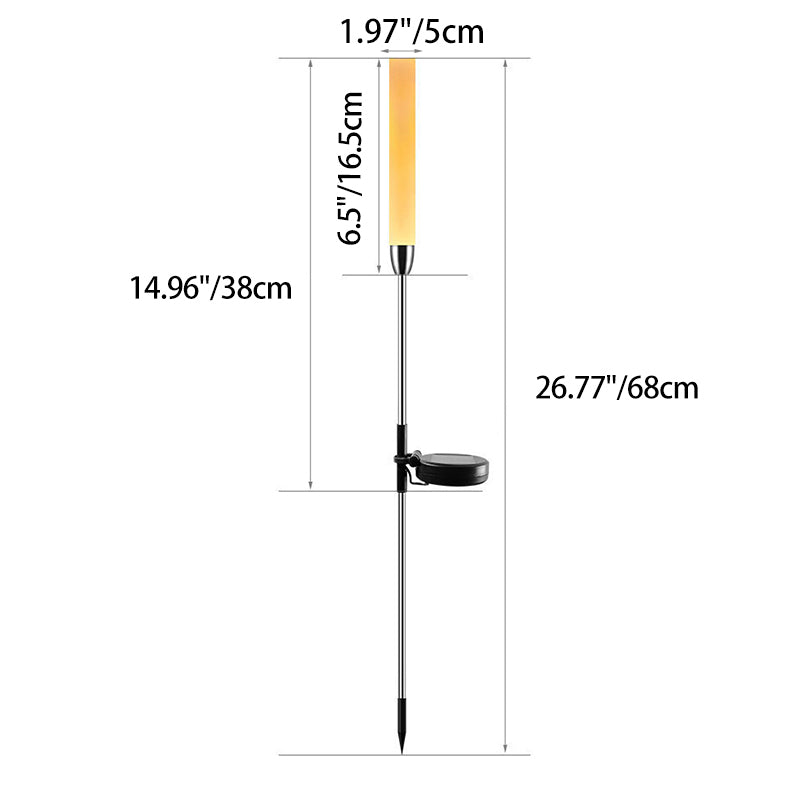 Modern Art Deco Waterproof Solar Cylinder Acrylic Aluminum Stainless Steel ABS LED Outdoor Light Landscape Lighting For Garden