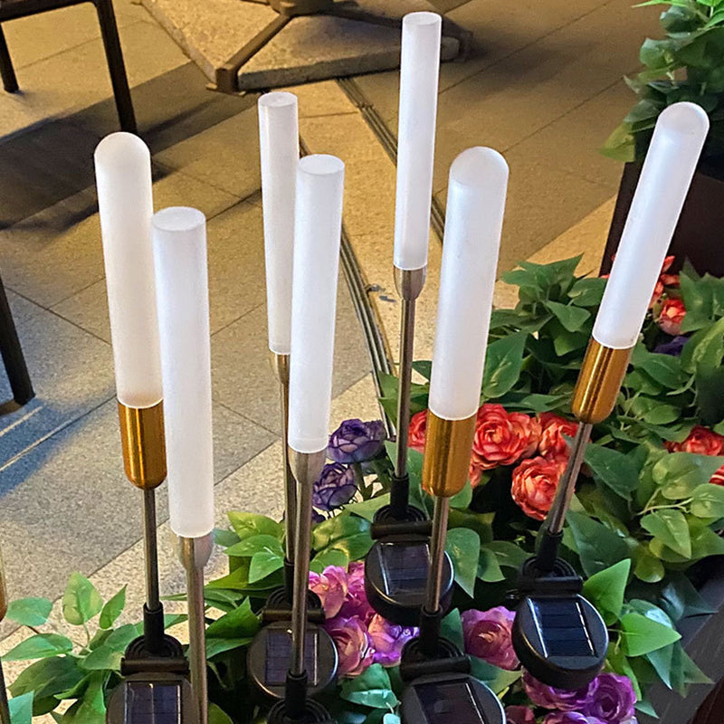 Modern Art Deco Waterproof Solar Cylinder Acrylic Aluminum Stainless Steel ABS LED Outdoor Light Landscape Lighting For Garden