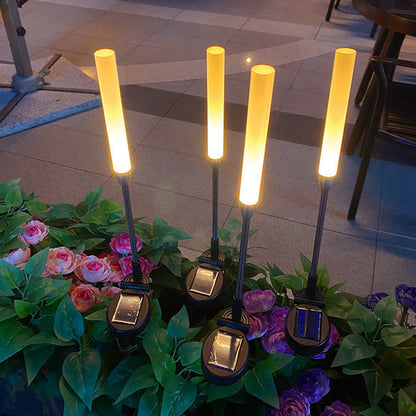 Modern Art Deco Waterproof Solar Cylinder Acrylic Aluminum Stainless Steel ABS LED Outdoor Light Landscape Lighting For Garden