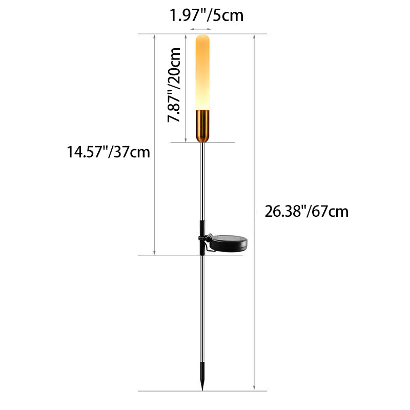 Modern Art Deco Waterproof Solar Cylinder Acrylic Aluminum Stainless Steel ABS LED Outdoor Light Landscape Lighting For Garden