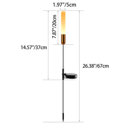 Modern Art Deco Waterproof Solar Cylinder Acrylic Aluminum Stainless Steel ABS LED Outdoor Light Landscape Lighting For Garden