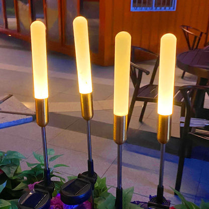 Modern Art Deco Waterproof Solar Cylinder Acrylic Aluminum Stainless Steel ABS LED Outdoor Light Landscape Lighting For Garden