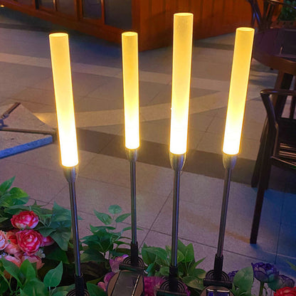 Modern Art Deco Waterproof Solar Cylinder Acrylic Aluminum Stainless Steel ABS LED Outdoor Light Landscape Lighting For Garden