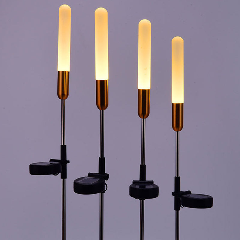 Modern Art Deco Waterproof Solar Cylinder Acrylic Aluminum Stainless Steel ABS LED Outdoor Light Landscape Lighting For Garden