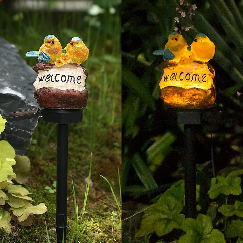 Contemporary Retro Bird Waterproof Solar PP Resin LED Outdoor Light Landscape Lighting For Garden