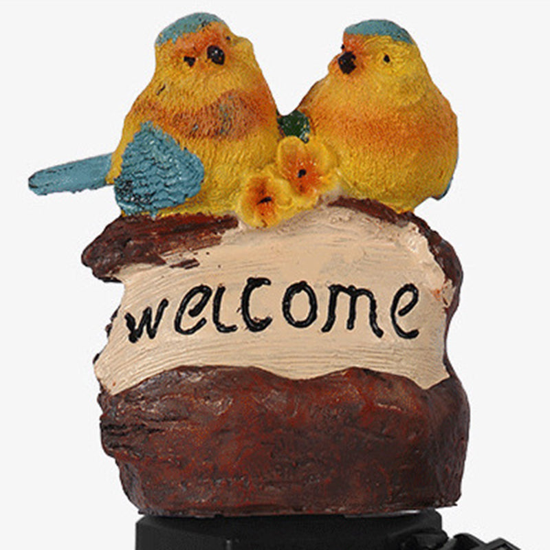 Contemporary Retro Bird Waterproof Solar PP Resin LED Outdoor Light Landscape Lighting For Garden