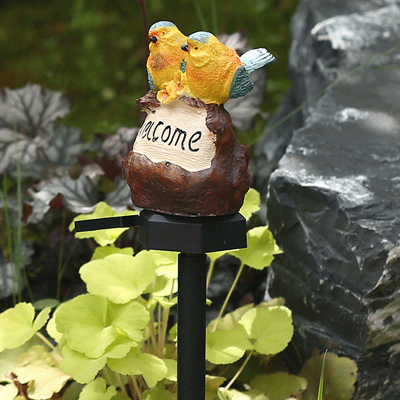 Contemporary Retro Bird Waterproof Solar PP Resin LED Outdoor Light Landscape Lighting For Garden