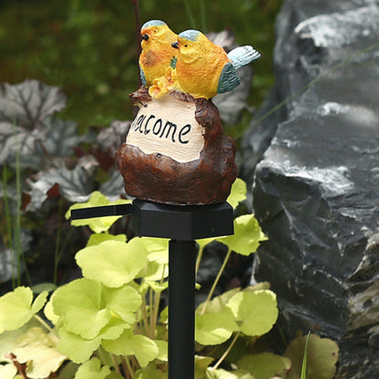 Contemporary Retro Bird Waterproof Solar PP Resin LED Outdoor Light Landscape Lighting For Garden