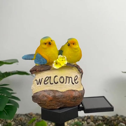 Contemporary Retro Bird Waterproof Solar PP Resin LED Outdoor Light Landscape Lighting For Garden