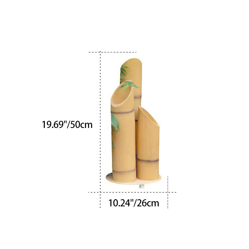 Traditional Rustic Waterproof Solar Bamboo FRP Resin LED Outdoor Light Landscape Lighting For Garden