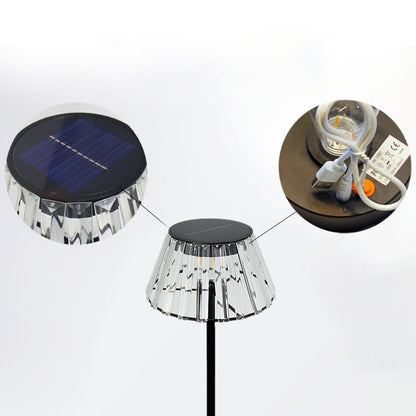 Contemporary Industrial Waterproof Solar USB Iron Glass Outdoor LED Standing Floor Lamp For Garden