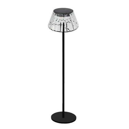 Contemporary Industrial Waterproof Solar USB Iron Glass Outdoor LED Standing Floor Lamp For Garden