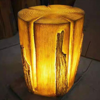 Traditional Rustic Waterproof Solar Tree Stump Resin & FRP LED Outdoor Light Landscape Lighting For Garden