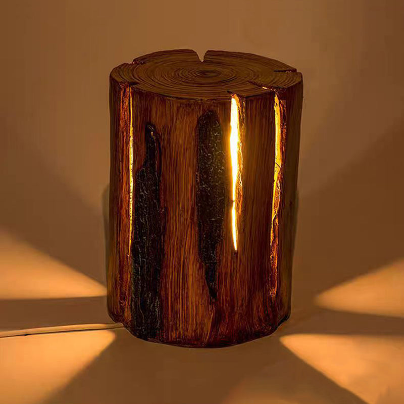 Traditional Rustic Waterproof Solar Tree Stump Resin & FRP LED Outdoor Light Landscape Lighting For Garden