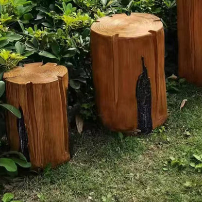Traditional Rustic Waterproof Solar Tree Stump Resin & FRP LED Outdoor Light Landscape Lighting For Garden