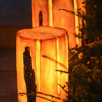 Traditional Rustic Waterproof Solar Tree Stump Resin & FRP LED Outdoor Light Landscape Lighting For Garden