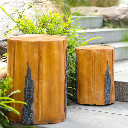 Traditional Rustic Waterproof Solar Tree Stump Resin & FRP LED Outdoor Light Landscape Lighting For Garden
