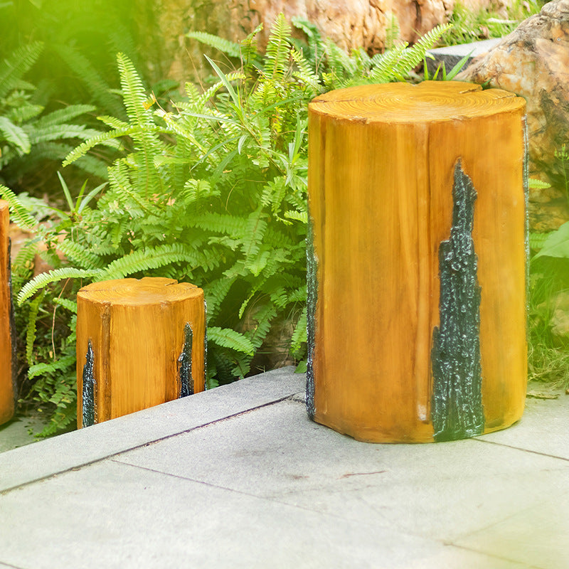Traditional Rustic Waterproof Solar Tree Stump Resin & FRP LED Outdoor Light Landscape Lighting For Garden
