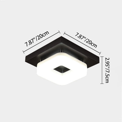 Traditional Chinese Square Iron Acrylic LED Semi-Flush Mount Ceiling Light For Entryway