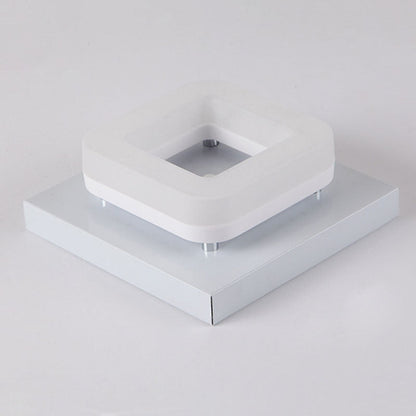Traditional Chinese Square Iron Acrylic LED Semi-Flush Mount Ceiling Light For Entryway