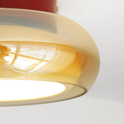 Contemporary Nordic Bowl Iron Acrylic Glass LED Semi-Flush Mount Ceiling Light For Entryway