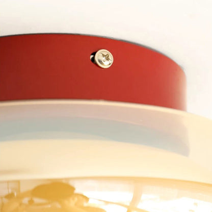 Contemporary Nordic Bowl Iron Acrylic Glass LED Semi-Flush Mount Ceiling Light For Entryway