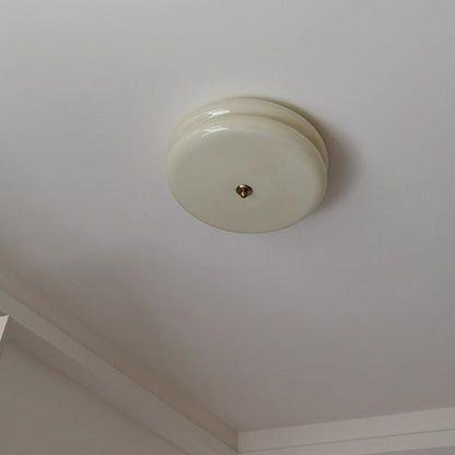 Modern Minimalist Round Iron Glass LED Flush Mount Ceiling Light For Bedroom